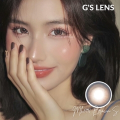 Lens Mắt Kính Áp Tròng Nâu Xanh Siêu Xinh Giãn Nhẹ Size S 14.2mm Có 0 Đến 6 Độ Cận MH5992 Brown G'S LENS