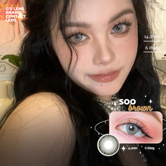 Kính áp tròng 6 tháng SOO BROWN màu nâu rêu sáng tây giãn tròng nhỏ GTRENDY - MC38