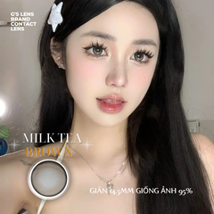 Kính áp tròng 6 tháng MILK TEA BROWN màu nâu sáng tây giãn tròng vừa GTRENDY - MC38
