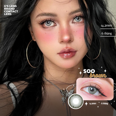 Kính áp tròng 6 tháng SOO BROWN màu nâu rêu sáng tây giãn tròng nhỏ GTRENDY - MC38