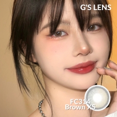 Lens Mắt Kính Áp Tròng Nâu Tự Nhiên Vân Xước Không Giãn Size Xs 14mm Có 0 Đến 7 Độ Cận Lệch Độ FC314 Brown G'S LENS