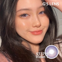 Lens Mắt Kính Áp Tròng Tím Hot Trend Douyin Tiktok Giãn Ít Size S 14.2mm Có 0 Đến 6 Độ Cận Lệch Độ ST3798 Violet G'S LEN
