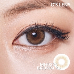 Kính Áp Tròng Lens Nâu Mật Ong Tự Nhiên Hot Douyin Size XS 14mm Có 0 Đến 6 Độ Cận Lệch Độ MH0335 Brown