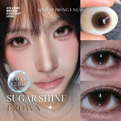 Kính áp tròng 1 ngày SUGAR SHINE BROWN màu nâu sáng tây giãn tròng nhỏ GTRENDY