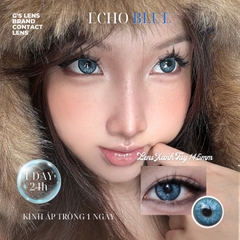 Kính áp tròng 1 ngày ECHO BLUE màu xanh dương sáng tây giãn tròng to GTRENDY - Realcon Color 50