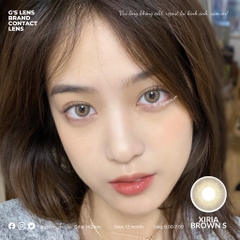 Lens Mắt Kính Áp Tròng Nâu Vân Tự Nhiên Xiria  Giãn Ít Có Từ 0 Đến 7 Độ Lệch Độ Size S 14.2mm