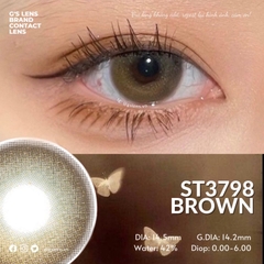 Kính Áp Tròng Nâu Tây Trăng Khuyết Size S 14.2mm Có 0 Đến 6 Độ Lệch Độ ST3798 Brown