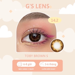 Kính Áp Tròng Lens Mắt NÂU BROWN Tự Nhiên Tây Sáng 0 Độ Cận, Dành Cho Mắt Không Cận Size Lens Giãn Ít Xs, S 14-14.2mm