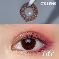 Lens Mắt Kính Áp Tròng Nâu Choco Giãn Nhẹ Size S 14.2mm Có 0 Đến 6 Độ Cận Có Bán Lệch Độ