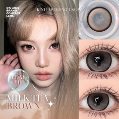 Kính áp tròng 1 ngày MILK TEA BROWN màu nâu sáng tây giãn tròng vừa GTRENDY