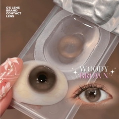 Kính áp tròng 6 tháng WOODY BROWN màu nâu tự nhiên giãn tròng nhỏ GTRENDY - MCK1