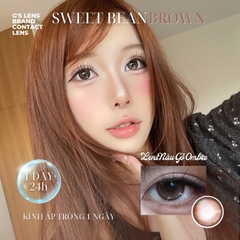 Kính áp tròng 1 ngày SWEET BREAN BROWN màu nâu tự nhiên giãn tròng nhỏ GTRENDY