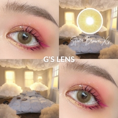 Kính Áp Tròng Lens Nâu Tây Sáng Siêu Đẹp Không Giãn Size Xs 14mm Có 0 Đến 6 Độ Lệch Độ ST3034 Brown Xs