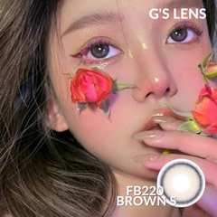Lens Mắt Kính Áp Tròng Nâu Xanh Siêu Hot Giãn Ít Size S 14.2mm Có 0 Đến 6 Độ Cận Fb220 Brown
