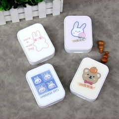 Khay Gương Đôi Gấu Thỏ - Case Đựng Lens