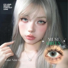 Kính áp tròng 6 tháng MUSE GREEN màu xanh lá sáng tây giãn tròng nhỏ GTRENDY