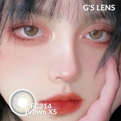 Lens Mắt Kính Áp Tròng Nâu Tự Nhiên Vân Xước Không Giãn Size Xs 14mm Có 0 Đến 7 Độ Cận Lệch Độ FC314 Brown G'S LENS