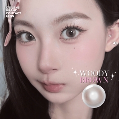 Kính áp tròng 6 tháng WOODY BROWN màu nâu tự nhiên giãn tròng nhỏ GTRENDY - MCK1
