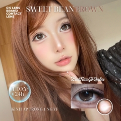 Kính áp tròng 1 ngày SWEET BREAN BROWN màu nâu tự nhiên giãn tròng nhỏ GTRENDY
