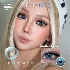 Kính áp tròng 1 ngày ECHO BLUE màu xanh dương sáng tây giãn tròng to GTRENDY - Realcon Color 50