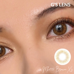 Kính Áp Tròng Lens Nâu Mật Ong Tự Nhiên Hot Douyin Size XS 14mm Có 0 Đến 6 Độ Cận Lệch Độ MH0335 Brown
