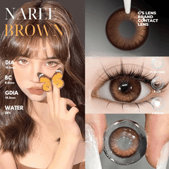 Kính áp tròng 6 tháng NAREE BROWN màu nâu sáng tây giãn tròng vừa GTRENDY - MC38