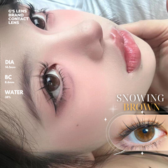 Kính áp tròng 6 tháng SNOWING BROWN màu nâu tự nhiên giãn tròng nhỏ GTRENDY - MCK1