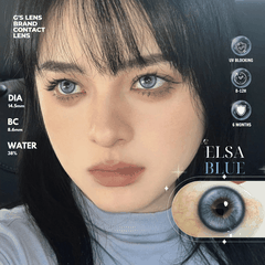 Kính áp tròng 6 tháng ELSA BLUE màu xanh dương sáng tây giãn tròng vừa GTRENDY - MC38