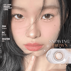 Kính áp tròng 6 tháng SNOWING BROWN màu nâu tự nhiên giãn tròng nhỏ GTRENDY - MCK1