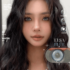 Kính áp tròng 6 tháng ELSA BLUE màu xanh dương sáng tây giãn tròng vừa GTRENDY - MC38