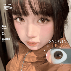 Kính áp tròng 6 tháng SNOWING BROWN màu nâu tự nhiên giãn tròng nhỏ GTRENDY - MCK1