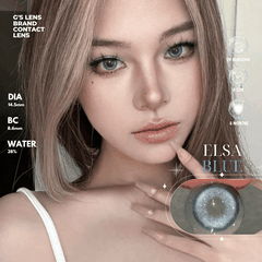 Kính áp tròng 6 tháng ELSA BLUE màu xanh dương sáng tây giãn tròng vừa GTRENDY - MC38