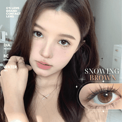 Kính áp tròng 6 tháng SNOWING BROWN màu nâu tự nhiên giãn tròng nhỏ GTRENDY - MCK1