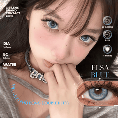 Kính áp tròng 6 tháng ELSA BLUE màu xanh dương sáng tây giãn tròng vừa GTRENDY - MC38