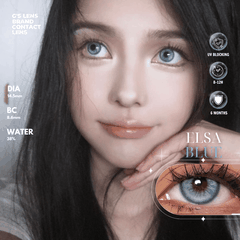Kính áp tròng 6 tháng ELSA BLUE màu xanh dương sáng tây giãn tròng vừa GTRENDY - MC38