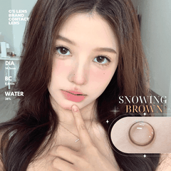 Kính áp tròng 6 tháng SNOWING BROWN màu nâu tự nhiên giãn tròng nhỏ GTRENDY - MCK1