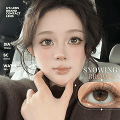 Kính áp tròng 6 tháng SNOWING BROWN màu nâu tự nhiên giãn tròng nhỏ GTRENDY - MCK1