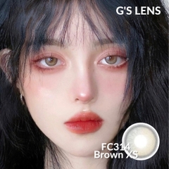 Lens Mắt Kính Áp Tròng Nâu Tự Nhiên Vân Xước Không Giãn Size Xs 14mm Có 0 Đến 7 Độ Cận Lệch Độ FC314 Brown G'S LENS