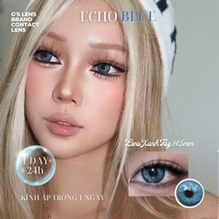 Kính áp tròng 1 ngày ECHO BLUE màu xanh dương sáng tây giãn tròng to GTRENDY - Realcon Color 50