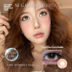 Kính áp tròng 1 ngày SUGAR SHINE BROWN màu nâu sáng tây giãn tròng nhỏ GTRENDY