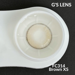 Lens Mắt Kính Áp Tròng Nâu Tự Nhiên Vân Xước Không Giãn Size Xs 14mm Có 0 Đến 7 Độ Cận Lệch Độ FC314 Brown G'S LENS