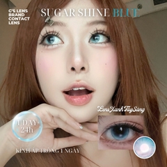 Kính áp tròng 1 ngày SUGAR SHINE BLUE màu xanh dương sáng tây giãn tròng nhỏ GTRENDY