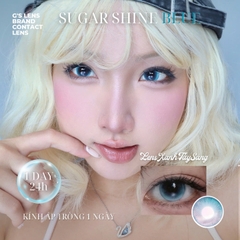 Kính áp tròng 1 ngày SUGAR SHINE BLUE màu xanh dương sáng tây giãn tròng nhỏ GTRENDY