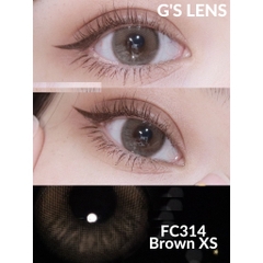 Lens Mắt Kính Áp Tròng Nâu Tự Nhiên Vân Xước Không Giãn Size Xs 14mm Có 0 Đến 7 Độ Cận Lệch Độ FC314 Brown G'S LENS