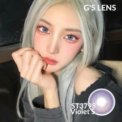 Lens Mắt Kính Áp Tròng Tím Hot Trend Douyin Tiktok Giãn Ít Size S 14.2mm Có 0 Đến 6 Độ Cận Lệch Độ ST3798 Violet G'S LEN