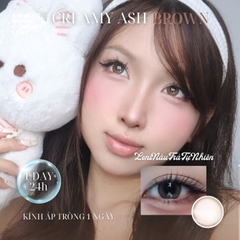 Kính áp tròng 1 ngày CREAMY ASH BROWN tự nhiên giãn tròng nhỏ GTRENDY - Reaclcon Color 50