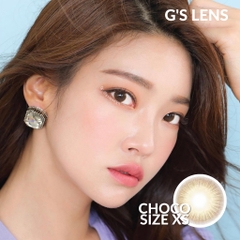 Lens Mắt Kính Áp Tròng Nâu Choco Không Giãn Vân Xước Có 0 Đến 6 Độ Cận