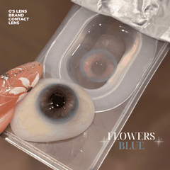 Kính áp tròng 6 tháng FLOWERS BLUE màu xanh dương sáng tây giãn tròng nhỏ GTRENDY - MCK1