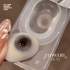 Kính áp tròng 6 tháng FLOWERS GRAY màu xám sáng tây giãn tròng nhỏ GTRENDY - MCK1