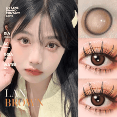 Kính áp tròng 6 tháng LAN BROWN màu nâu trơn tự nhiên giãn tròng nhỏ GTRENDY - MCK1
